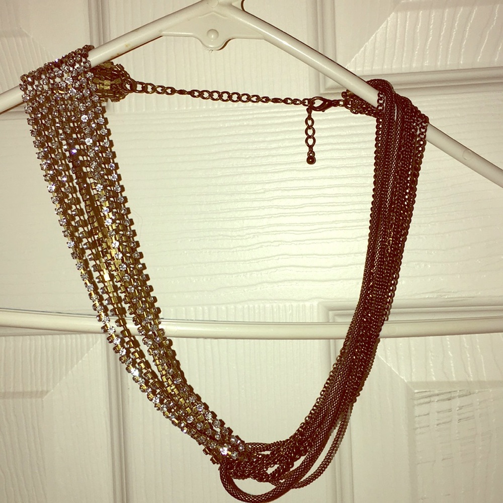 Bronze and rhinestone necklace DONATED